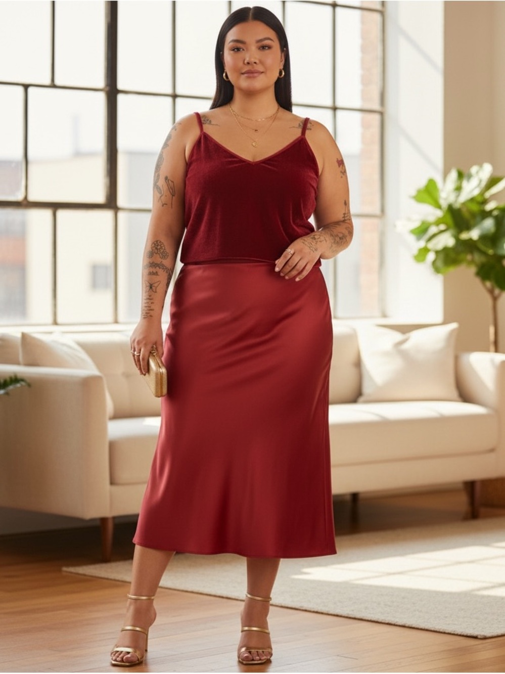 Vampy Dark Romance Torrid Sophie Luxe Red Velvet V Neck Pullover Cami Tank Top